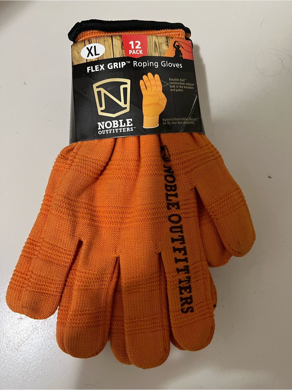 Noble Outfitters Orange Flex Grip Roping Gloves - XL 12 pack